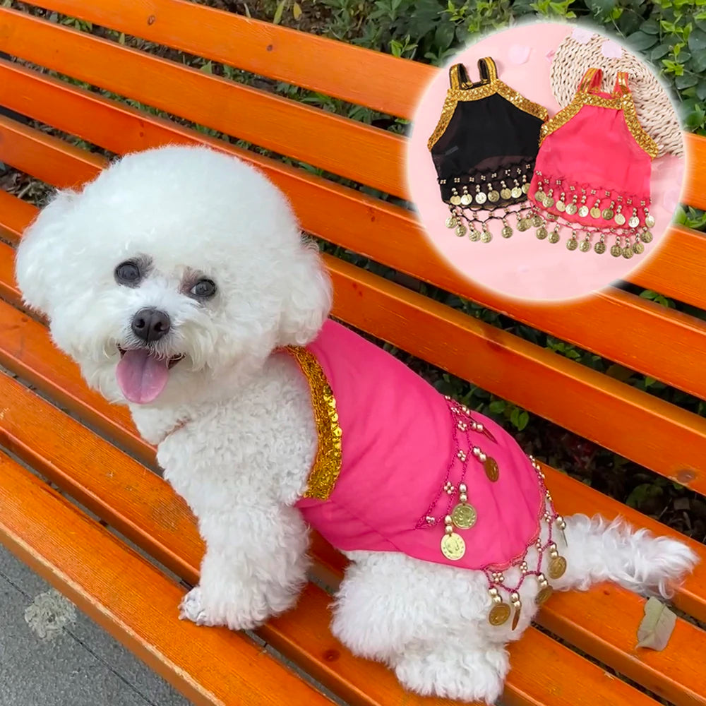 Vestido Princesa para Perros Pequeños y Gatos | Falda Cute Transpirable con Campanita