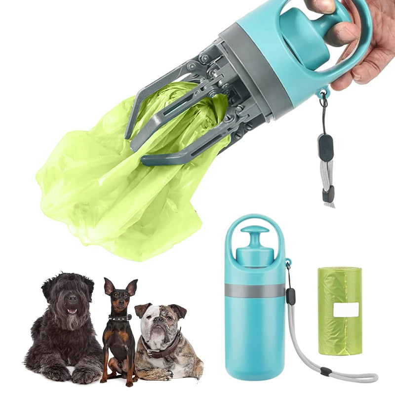 Recogedor de Excrementos para Perros con Bolsas | Pinza Pooper Scooper Portátil | Pala Higiénica con Dispensador Integrado