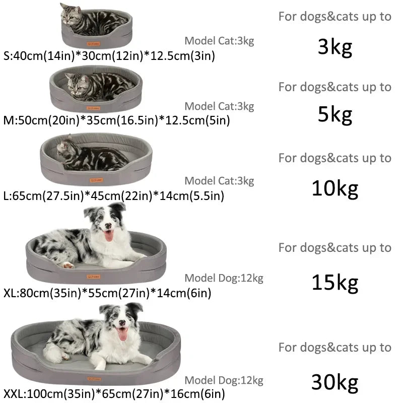 Cama esponjosa para perros y gatos – Sofá cálido y lavable con cojín suave para mascotas grandes, medianas y pequeñas