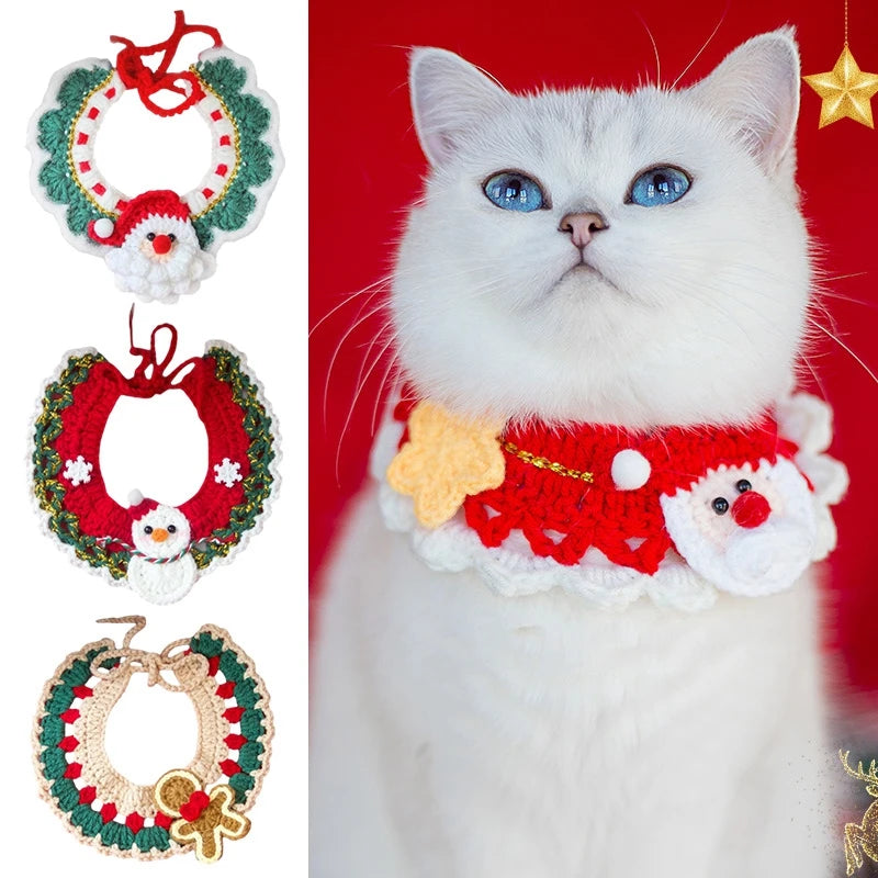 Bufanda Navideña para Mascotas – Collar de Navidad para Gatos y Perros, Accesorio Festivo Cute Kitty Puppy, Disfraz Christmas Pet