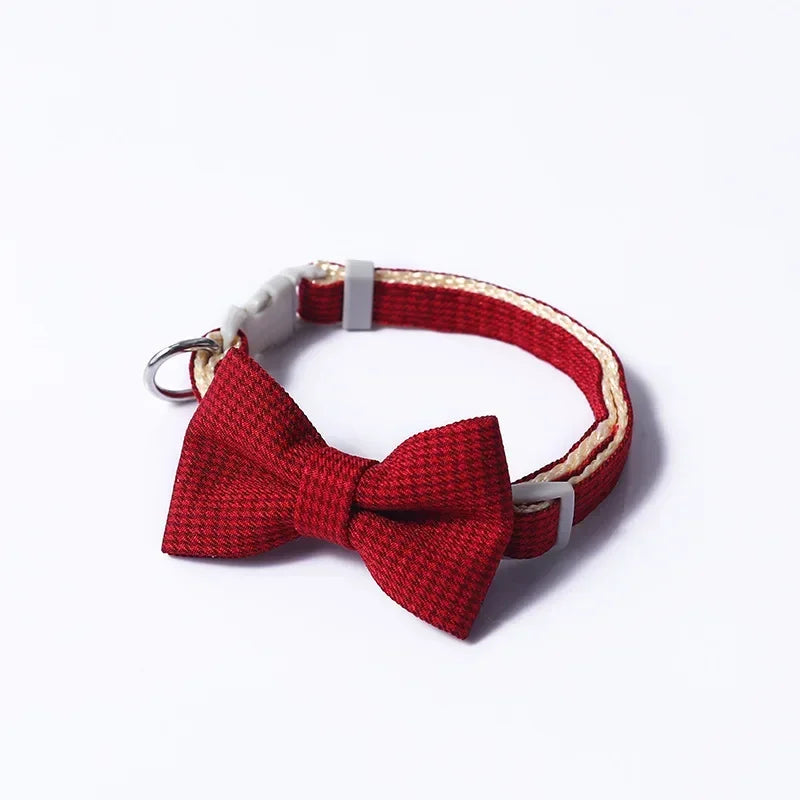 Collar para Gato con Pajarita Ajustable | Diseño Cuadros, Ligero y Cómodo para Mascota