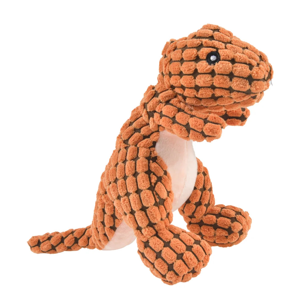 Juguete de Peluche para Perros y Gatos – Dinosaurio Suave e Interactivo | Masticable y Antiestrés