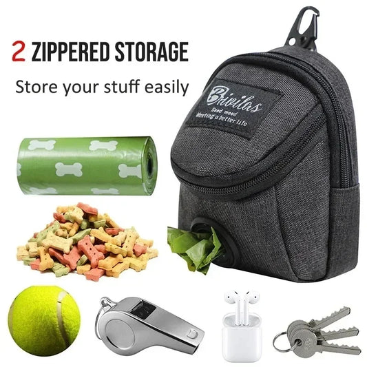 Bolsa Multifuncional para Premios y Dispensador de Bolsas para Perros – Portátil, Resistente y Ligera para Entrenamiento y Paseos