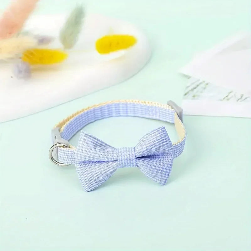 Collar para Gato con Pajarita Ajustable | Diseño Cuadros, Ligero y Cómodo para Mascota