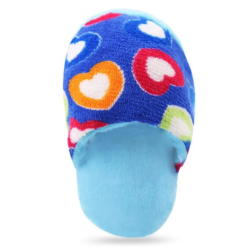 Juguete de Peluche con Sonido para Perros y Gatos – Forma de Pantufla | Masticable, Suave e Interactivo