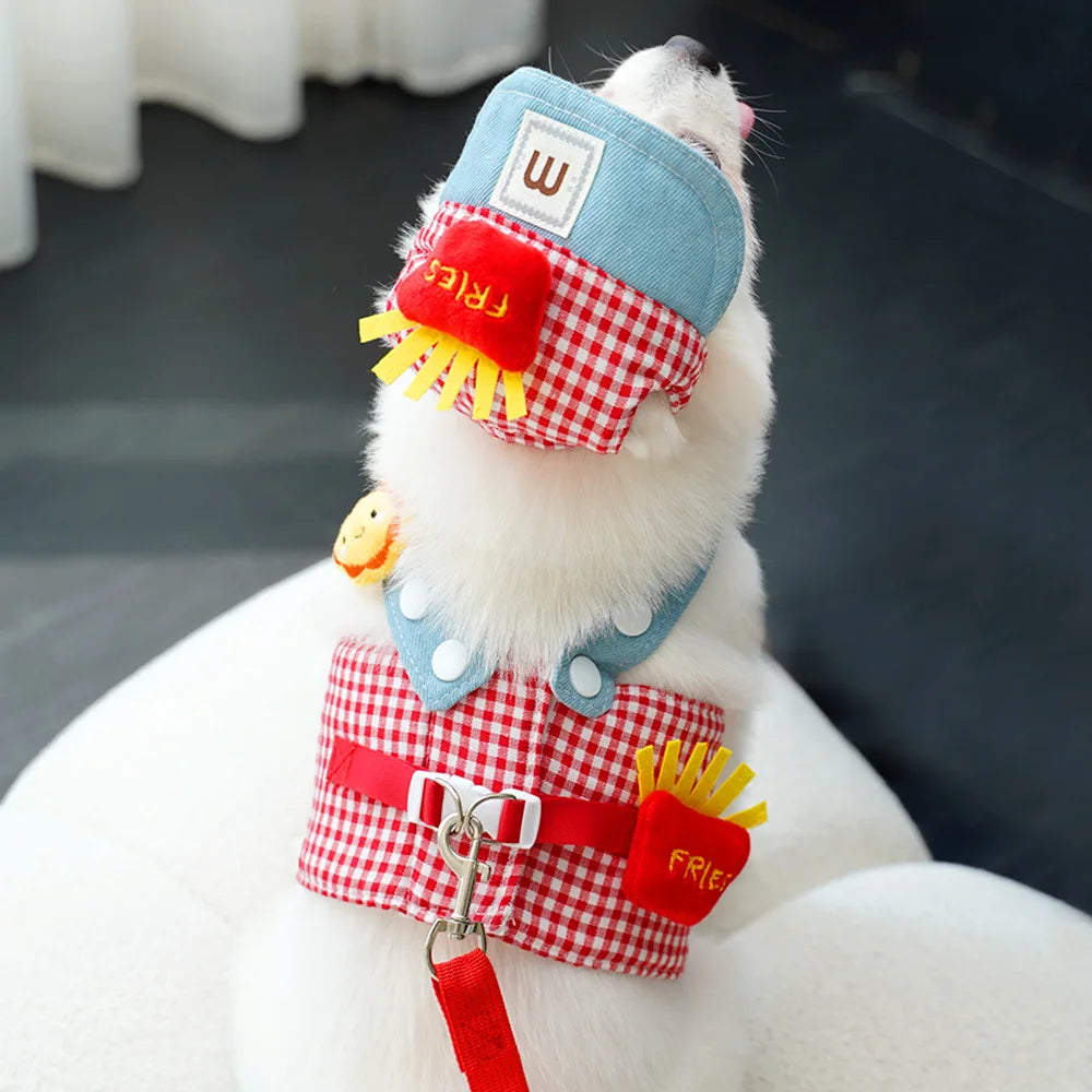 Conjunto Arnés para Perros y Gatos con Correa y Gorra – Transpirable para Primavera/Verano