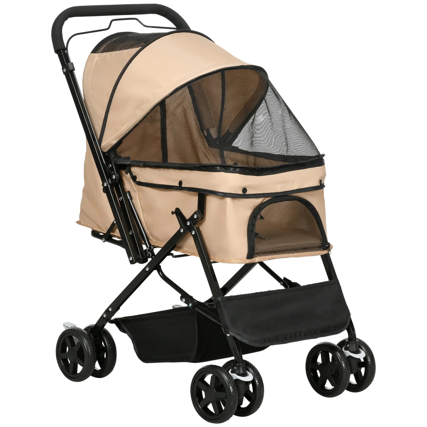 Carrito para perros plegable PawHut | Cochecito mascotas cómodo y seguro