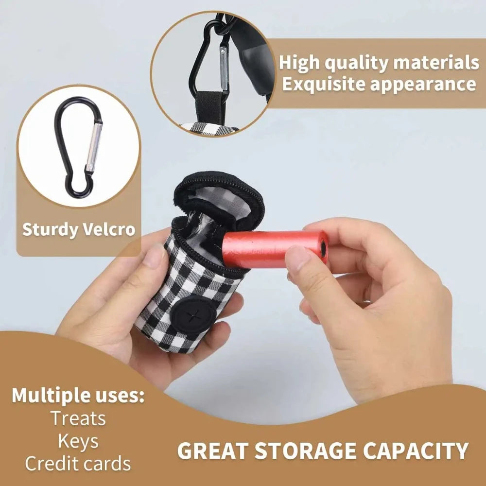 Bolsa de Residuos para Perros con Diseño a Cuadros – Elegante y Portátil