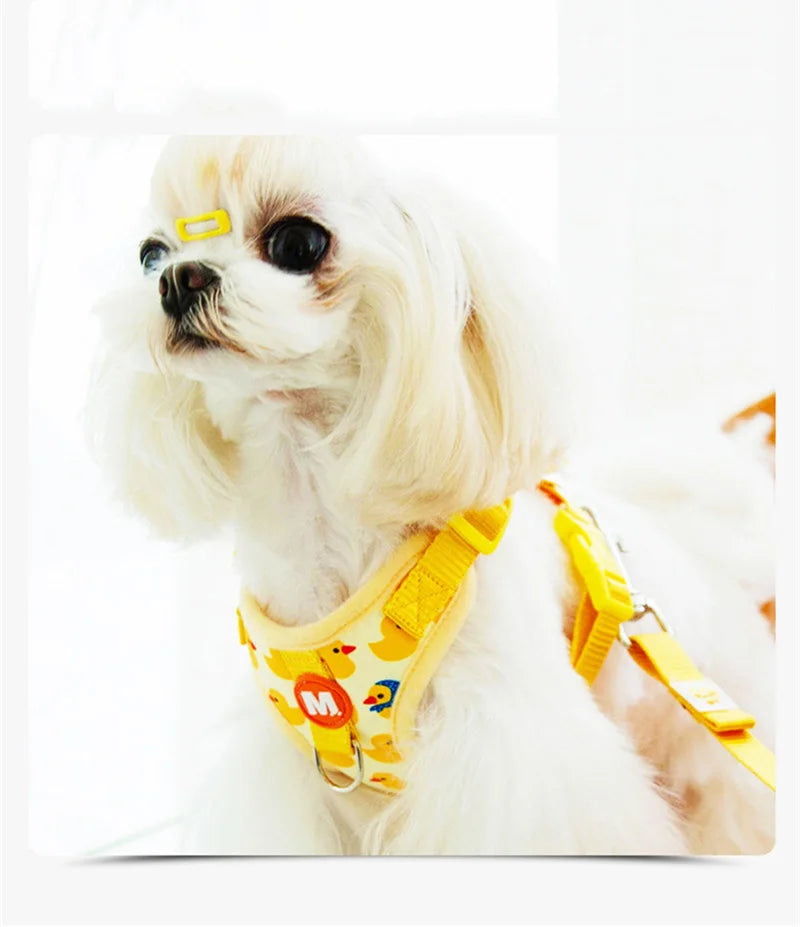 Arnés Ajustable para Perros y Gatos con Estampado Animal + Correa