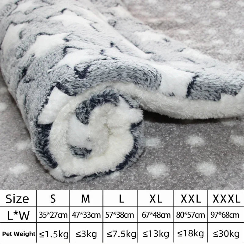 Manta de franela para perros y gatos – Cama acolchada y cálida, alfombra gruesa para mascotas pequeñas y grandes, lavable y antideslizante