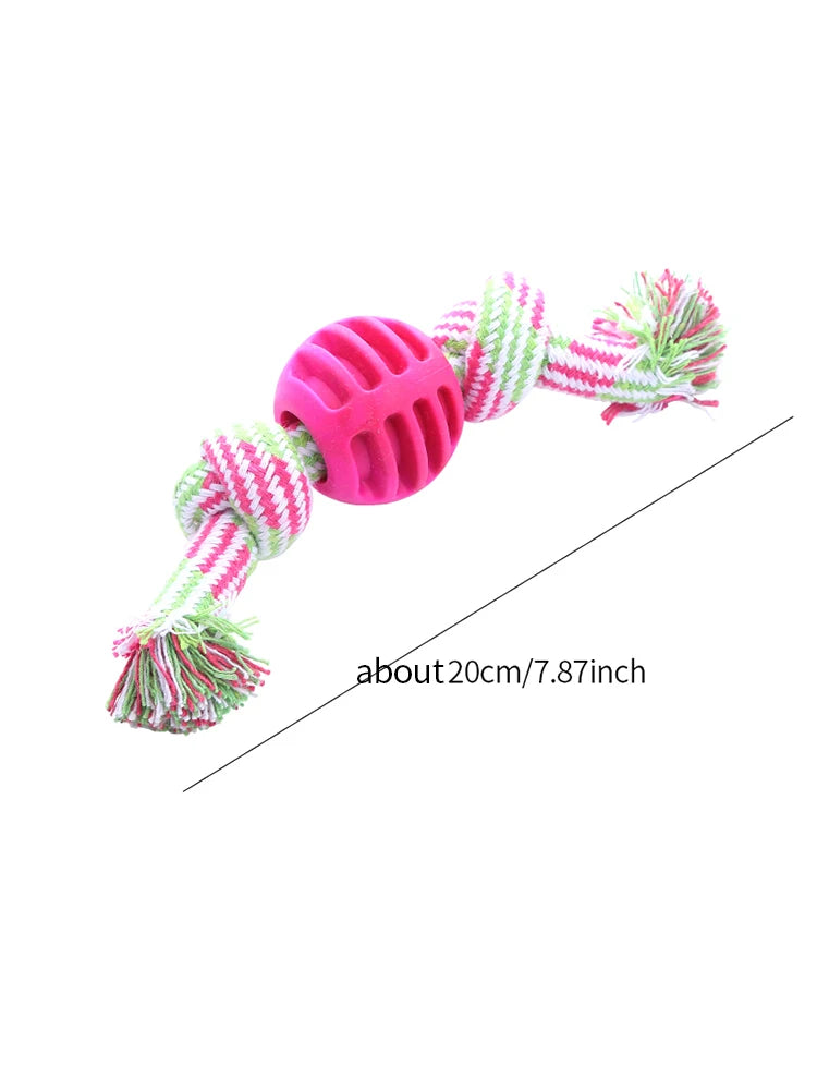 Juguete de Cuerda para Perros – Pelota con Nudos Doble, Resistente y Limpia Dientes