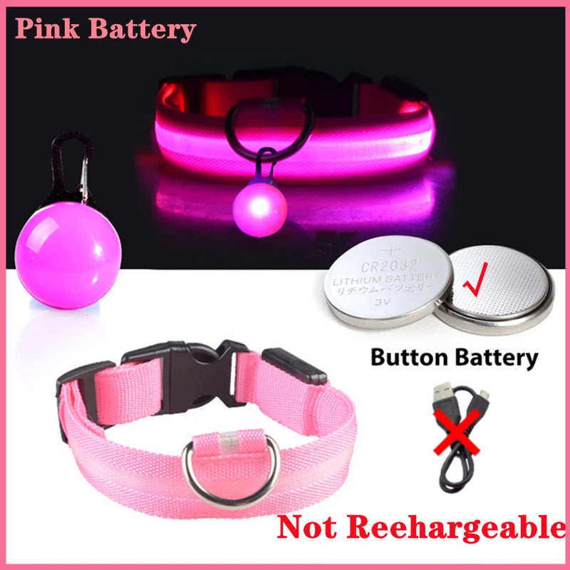 Collar Luminoso LED para Perros y Gatos | Reflectante, Ajustable y Seguro para la Noche