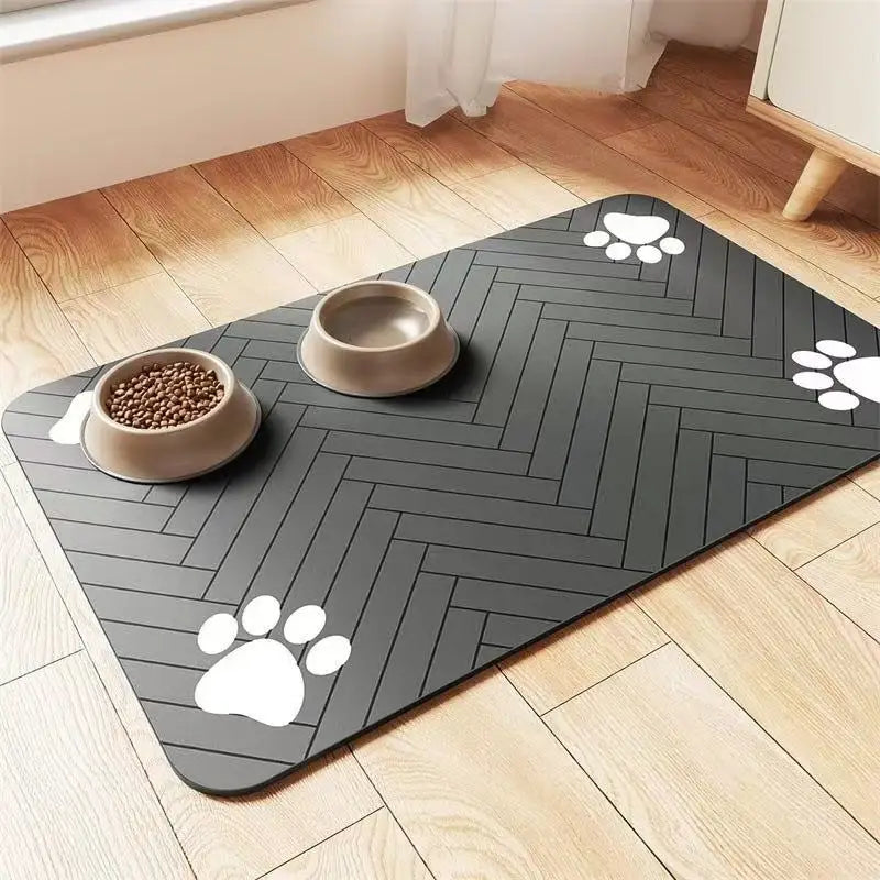 Alfombrilla absorbente impermeable para mascotas - Tapete antideslizante para comedero y bebedero de perro o gato