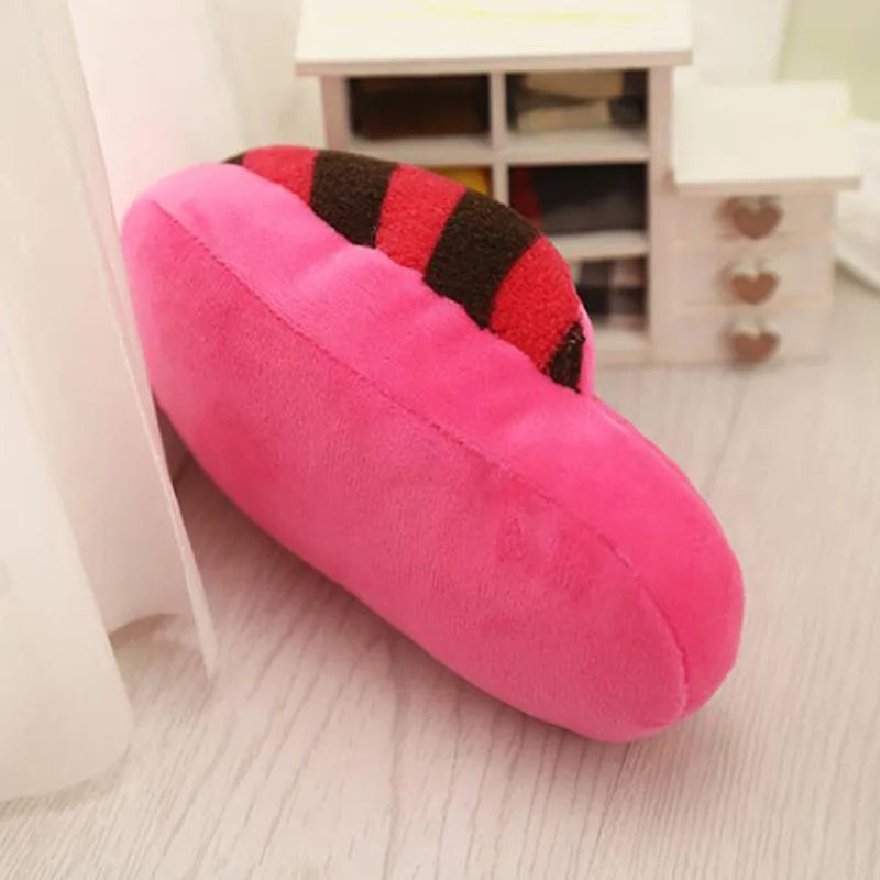 Juguete de Peluche con Sonido para Perros y Gatos – Forma de Pantufla | Masticable, Suave e Interactivo