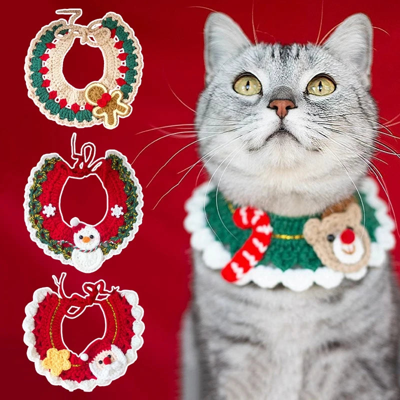 Bufanda Navideña para Mascotas – Collar de Navidad para Gatos y Perros, Accesorio Festivo Cute Kitty Puppy, Disfraz Christmas Pet