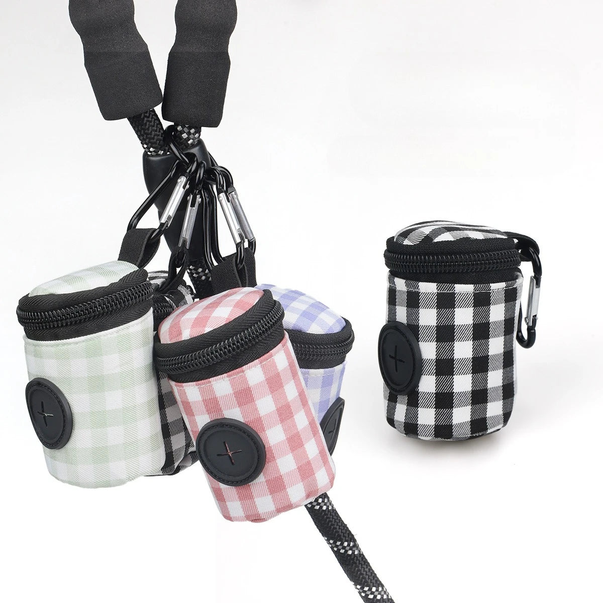 Bolsa de Residuos para Perros con Diseño a Cuadros – Elegante y Portátil