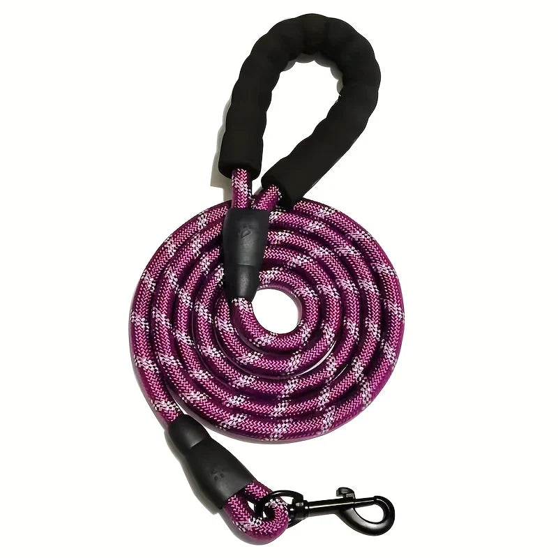 Correa Reflectante para Perros 150/200/300cm – Correa de Nylon Resistente con Mango Acolchado para Perros Pequeños, Medianos y Grandes