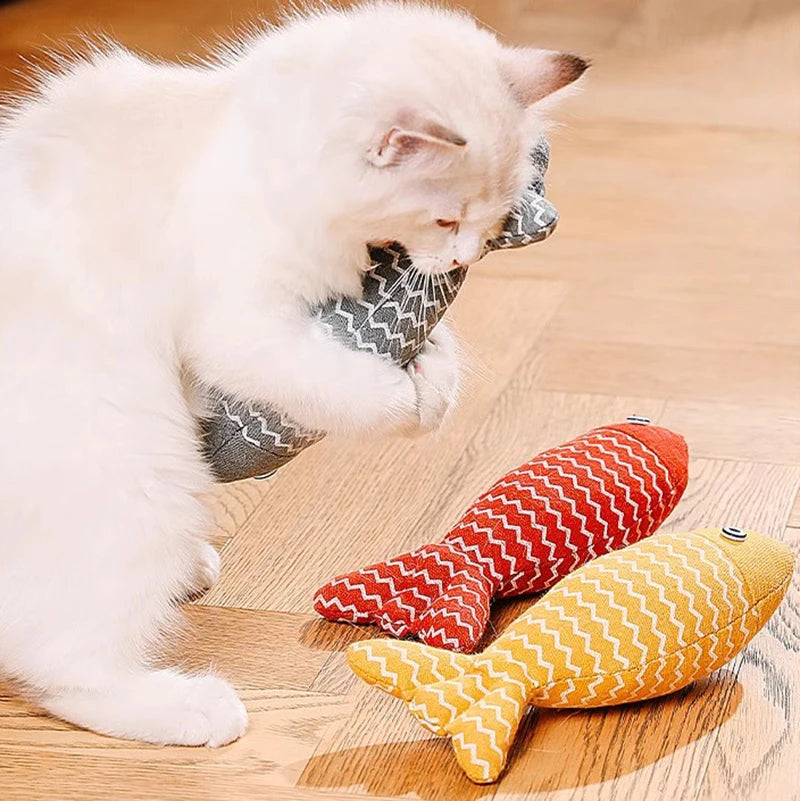 Juguete de Pez con Catnip para Gatos – Peluche Interactivo y Rascador Antiestrés