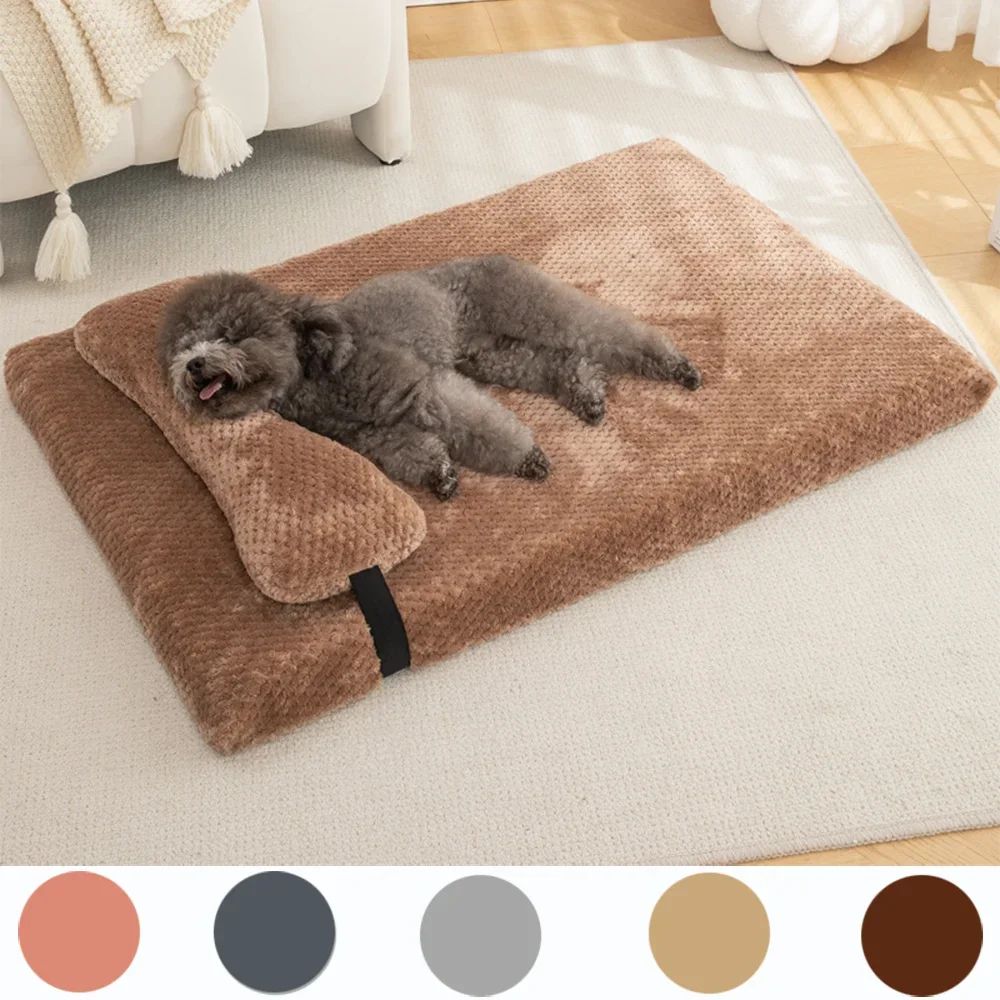 Cama Calmante y Suave para Perros con Almohada – Funda Extraíble y Lavable