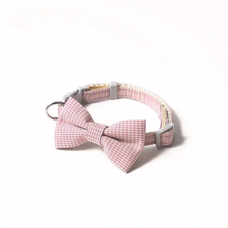 Collar para Gato con Pajarita Ajustable | Diseño Cuadros, Ligero y Cómodo para Mascota