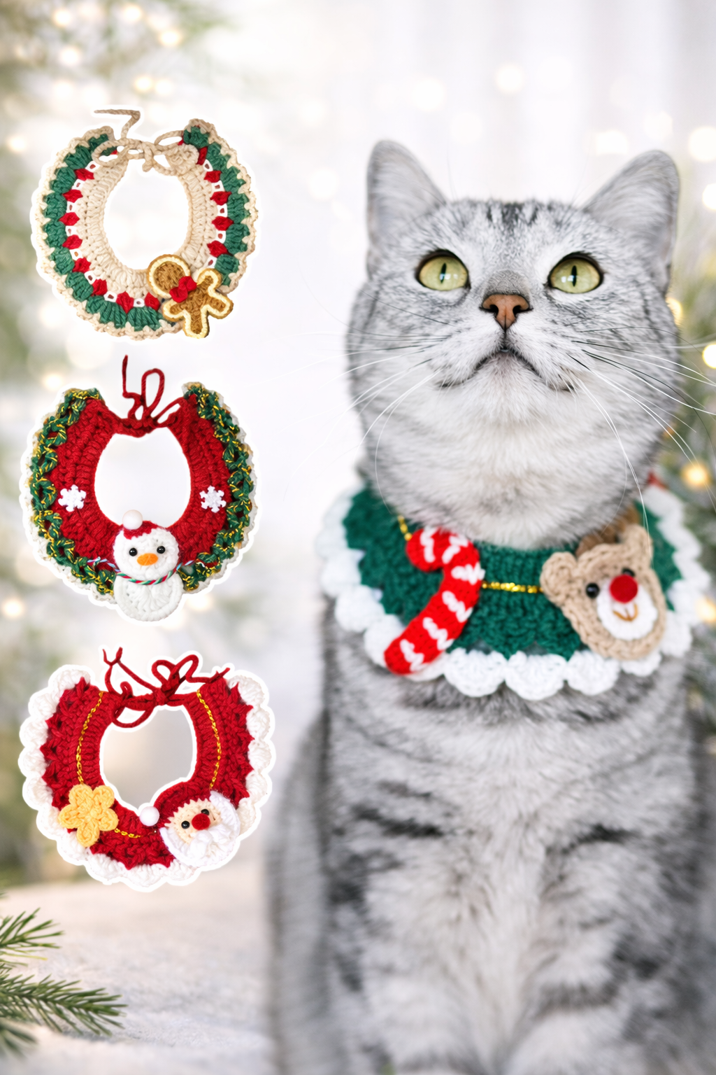 Bufanda Navideña para Mascotas – Collar de Navidad para Gatos y Perros, Accesorio Festivo Cute Kitty Puppy, Disfraz Christmas Pet