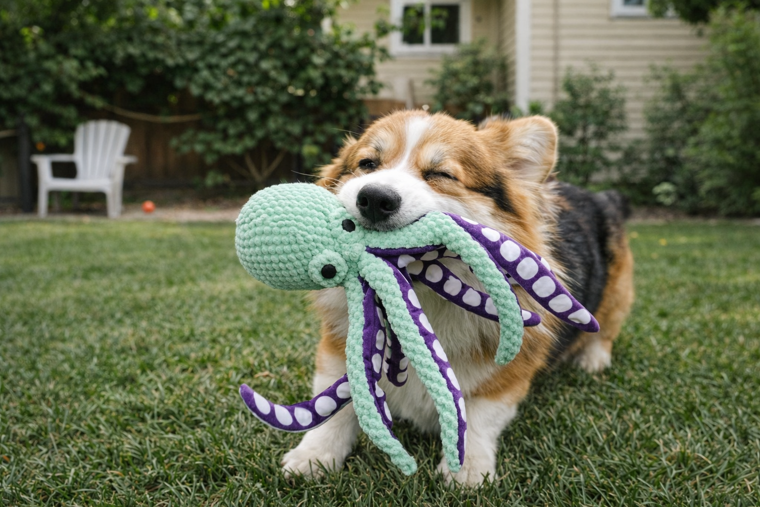 Juguete de Peluche Pulpo con Sonido para Perros